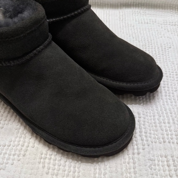 Bearpaw Shorty Water Resistant Winter Boots Graphite Suede Fur Lined 6 - Picture 9 of 9